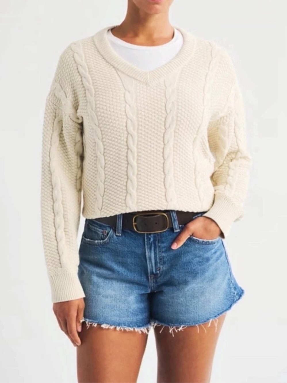 Abercrombie & Fitch Curve Love Mid Rise A-Line Short